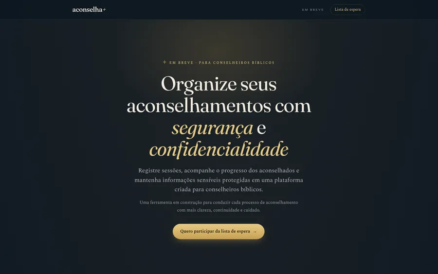 Captura de tela do site Aconselha Mais
