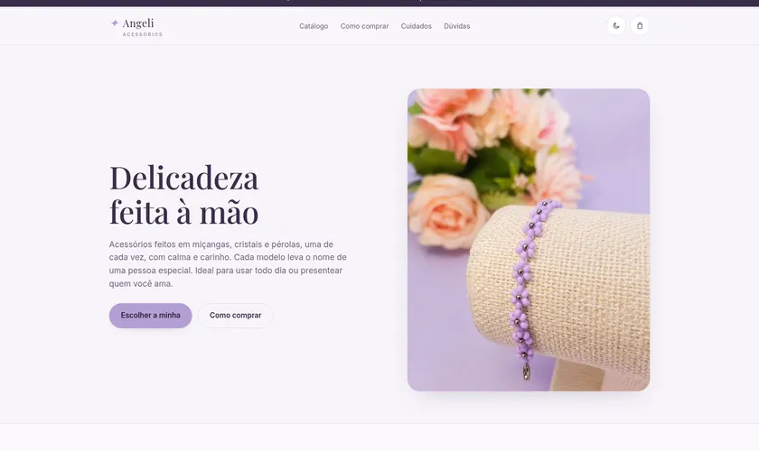 Captura de tela do site Angeli Acessórios